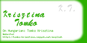 krisztina tomko business card